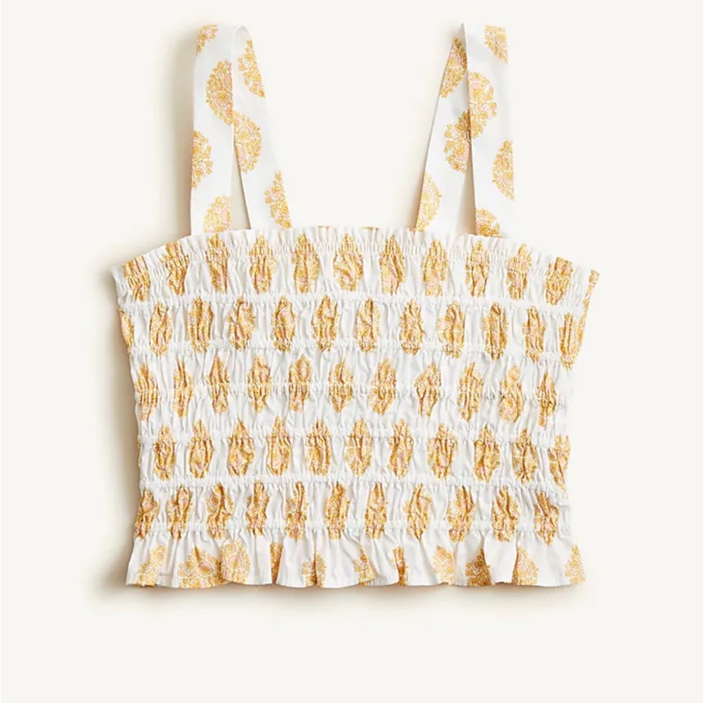 J.Crew Smocked Tube Top in Gathered Floral Print